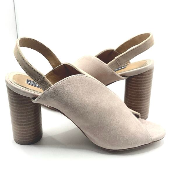 Jaggar Australia Got Your Back Nude Blush Suede Block Heels Sandal 39 8 - Picture 11 of 11